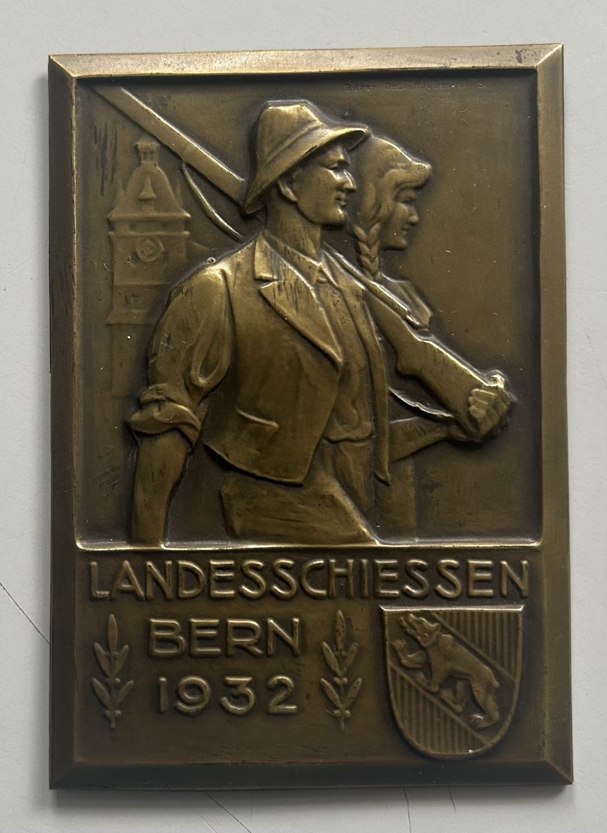 Medaglie: Plakette -- Landesschiessen Bern 1932 – Usato da Gossau SG venduto da Gallus00