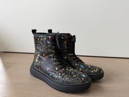 GEOX Girls Boots Black Splatter Print Size EUR 36 Used