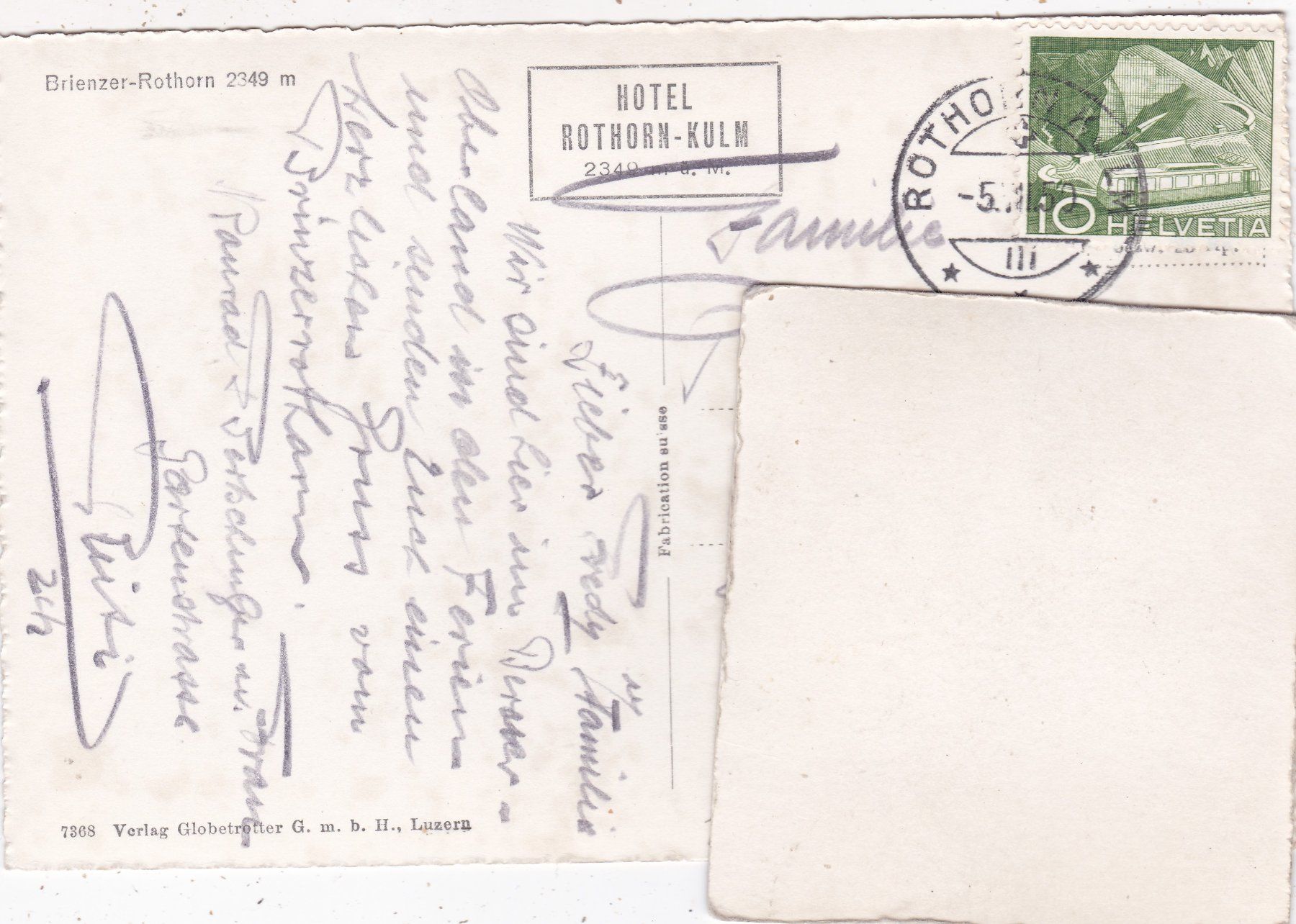 Cartoline postali: Brienzer Rothorn 1950 – Usato da Herisau venduto da Lisegrat2008 1