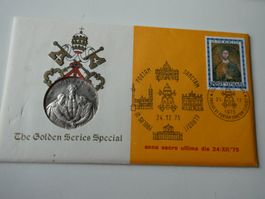 Vatikan 1975, silberne Medaille in Münzbrief
