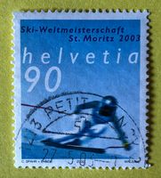 Nr.1068 GESTEMPELT Skirennfahrer 2002  Siehe Original Fotos.