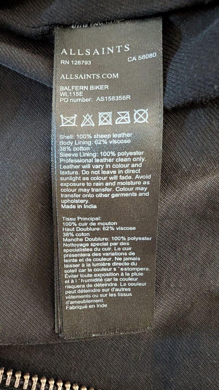 Allsaints Giacche: Allsaints Lederjacke, EU Grösse 34, schwarz – Usato da Rüfenacht BE venduto da mla_jmf8 3