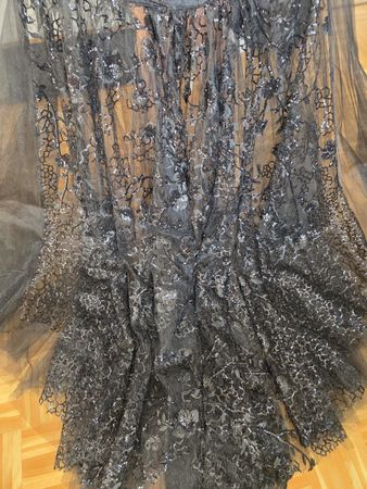 Eleganter schwarzer Zweiteiler – Rock & Top, Grösse S