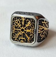 Herrenring Vikingerkompass Edelstahl 316L Vegvísir.