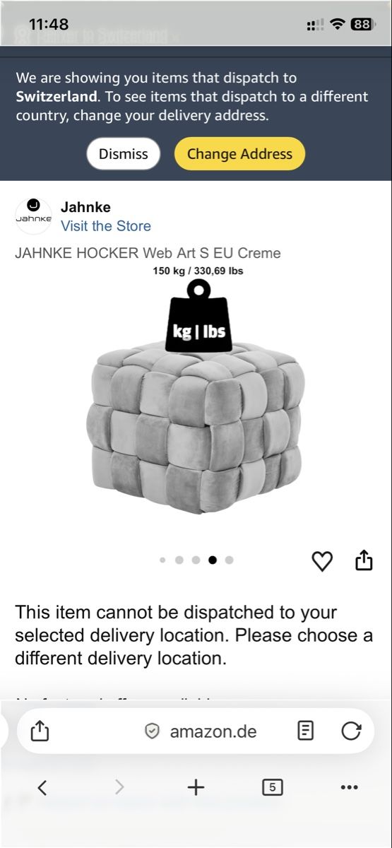 Sgabelli: JAHNKE HOCKER Web Art S grau Flecht-Optik – Usato da Wetzikon ZH venduto da rit_ramtr 7