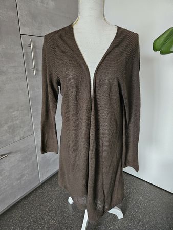 Cardigan Magnus dunkel oliv Gr L Leinen Baumwolle 