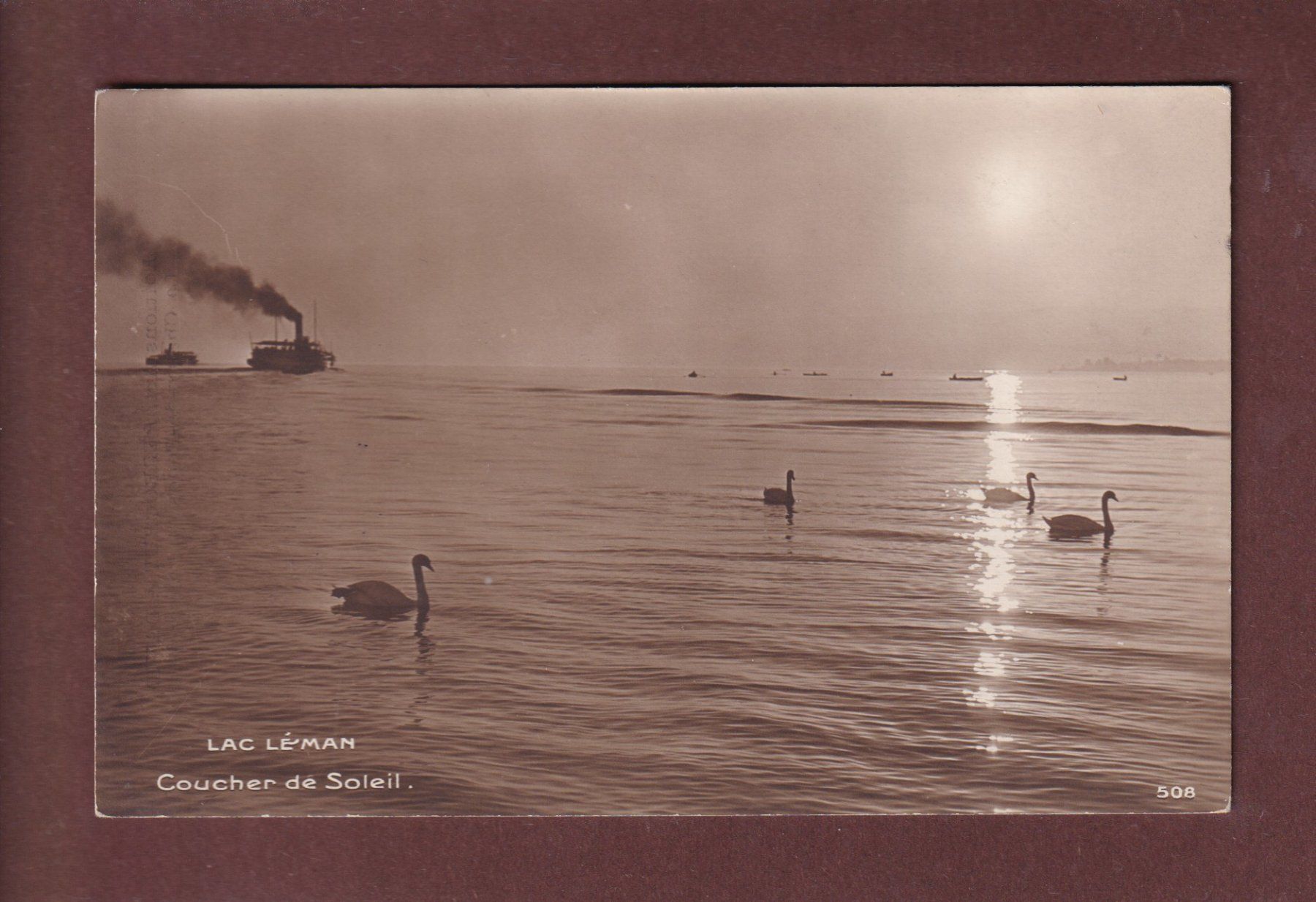 Ansichtskarten: LAC LEMAN - Coucher de soleil – Gebraucht aus Pully von nicecards-shop