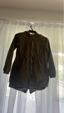 Mädchen Parka olivgrün mit Kapuze 