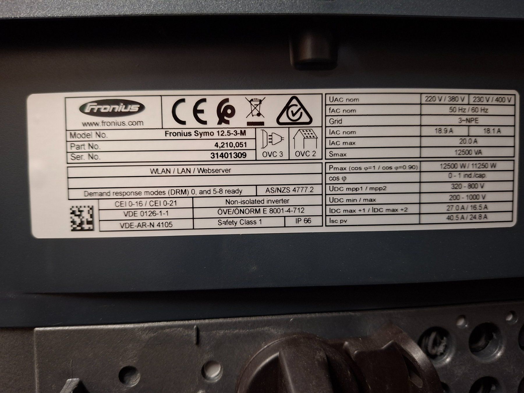 Fronius Wechselrichter: Fronius Symo 12.5-3-M Wechselrichter gebraucht – Gebraucht aus Möhlin von Hans_Schaerer 2