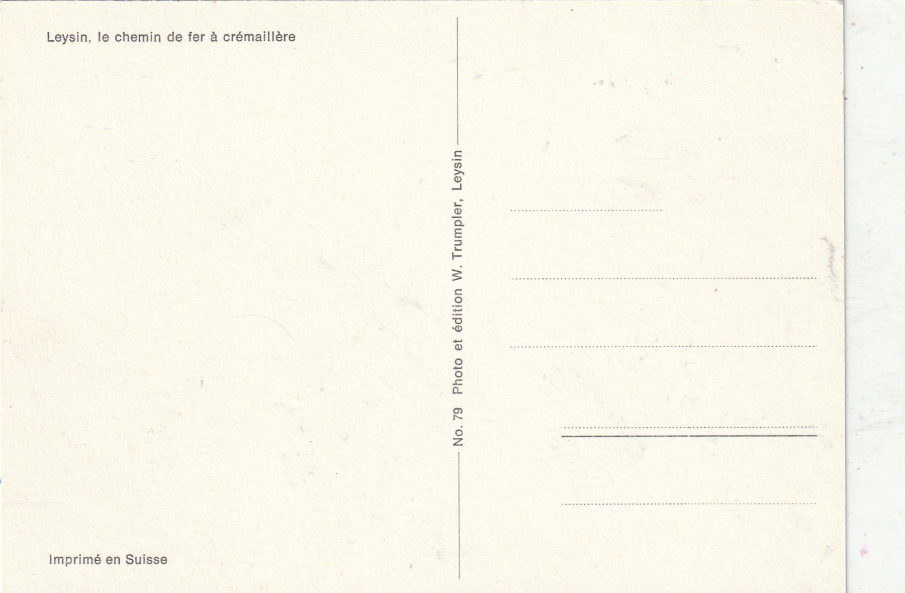 Cartes postales: Bahn  Leysin – D'occasion à Lumbrein par made02 1