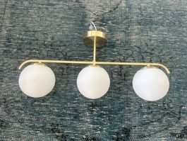Nordlux Grant 3-Flammige Deckenleuchte Messing / Opalglas
