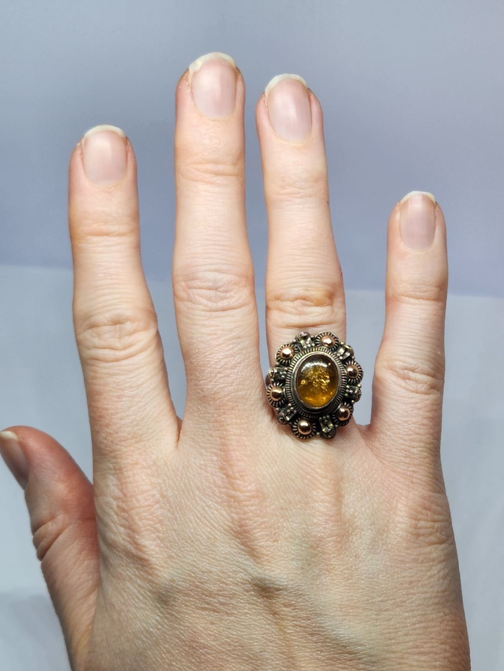 Altri gioielli: Schmuckset: Ring und Ohrstecker mit echten Bernstein – Usato da St. Gallen venduto da GIULESGG 9