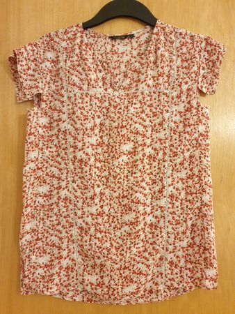 Blouse, XS/34, motif floral. viscose, très bon état 