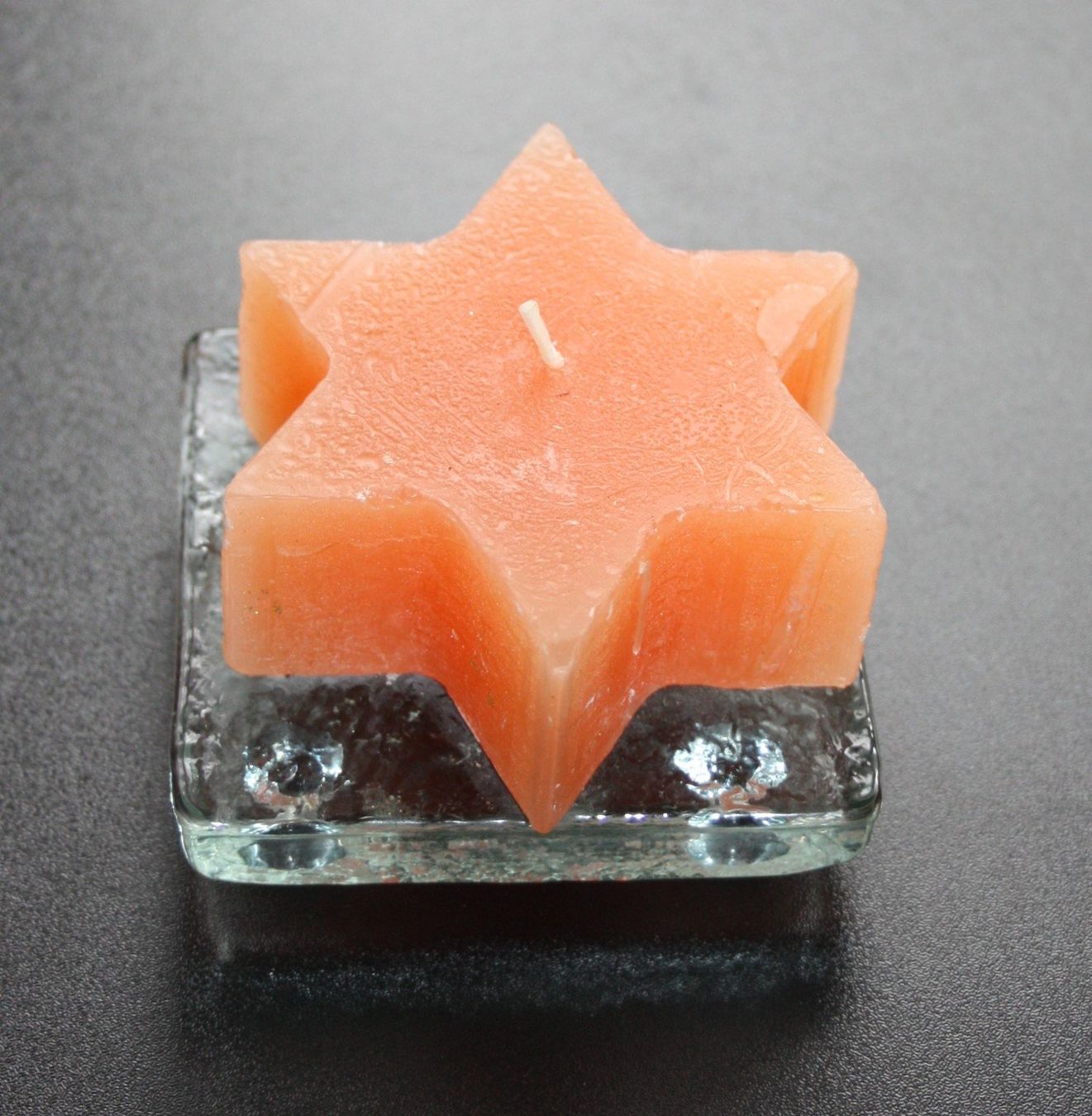 Tutte le decorazioni: Teelicht Stern orange mit Glasuntersetzer NEU – Nuovo e nell'imballaggio originale da Flüelen venduto da Alt-und-Neu