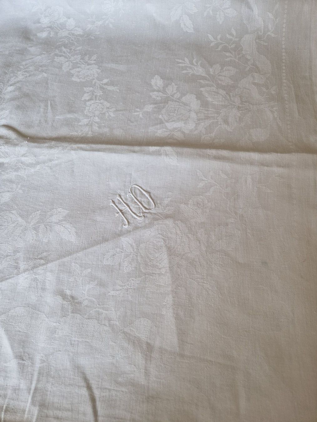 Altra biancheria da tavola: Tischdecke Damast, Monogramm HD, 280x196cm – Usato da Bern venduto da Antikbatik 4