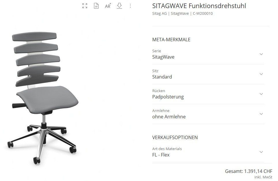 Sitag Sedie: SITAGWAVE Bürostuhl – Nuovo (secondo la descrizione) da Forch venduto da Rhino 3
