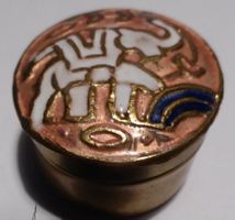 CLOISONNÉ - DOSE,-, HAND GEMACHT,--UNIKAT, SAMMLERSTÜCK