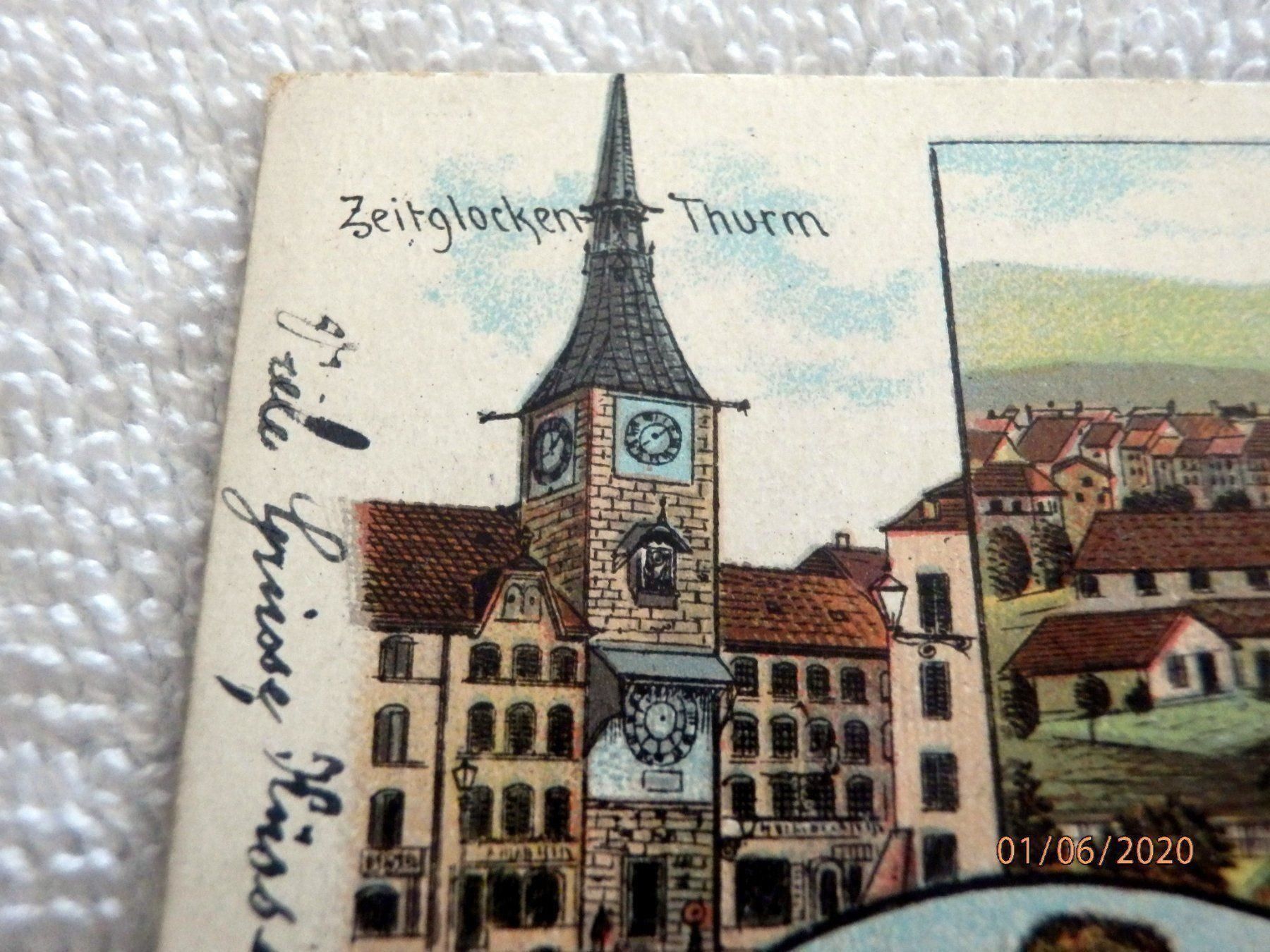 Ansichtskarten: Litho. Solothurn, ZNr. 60B, 30.VIII.97 – Gebraucht aus Ueberstorf von dinbau 3