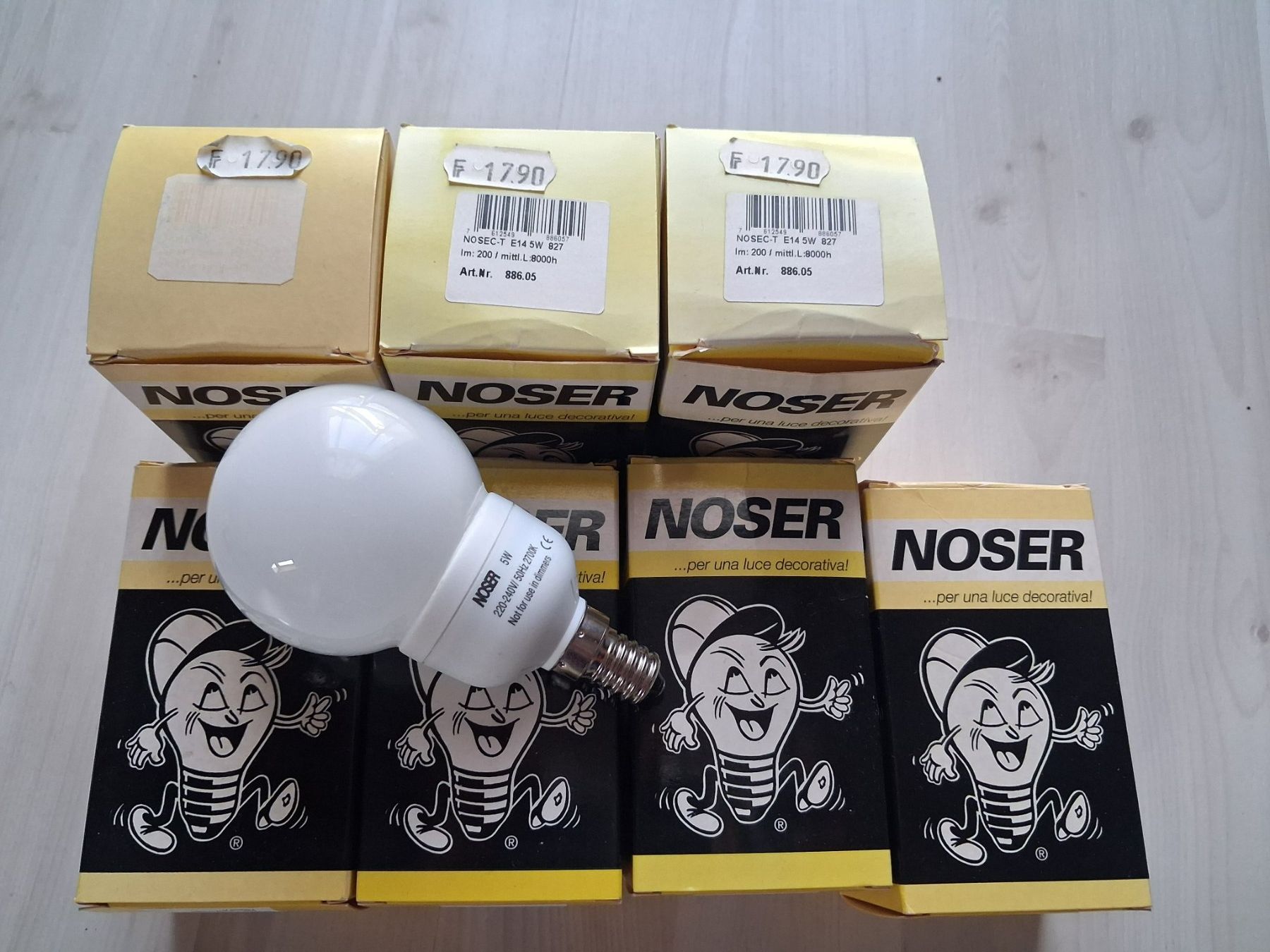 Lampade: 7 X SPARLAMPE NOSER 5 WATT  E 14 – Nuovo e nell'imballaggio originale da langnau venduto da Santos1411