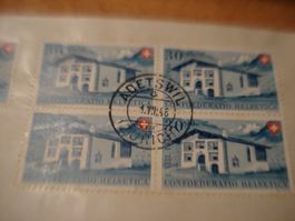 Briefsatz 4erblock Pro Patria 1946, o 1.8.1946, Adetswil