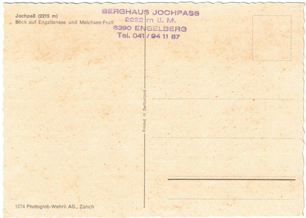 Ansichtskarten: Engelberg - Jochpass – Gebraucht aus Binningen von Mountainrider 1