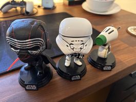 3x Funko Pop Star Wars - Kylo Ren, D-O, Trooper