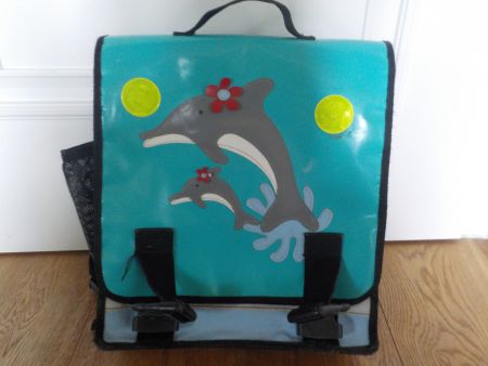 Schulrucksack Delfinmuster Handgefertigt