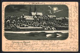 Mondschein-Lithographie Basel, Pfalz mit