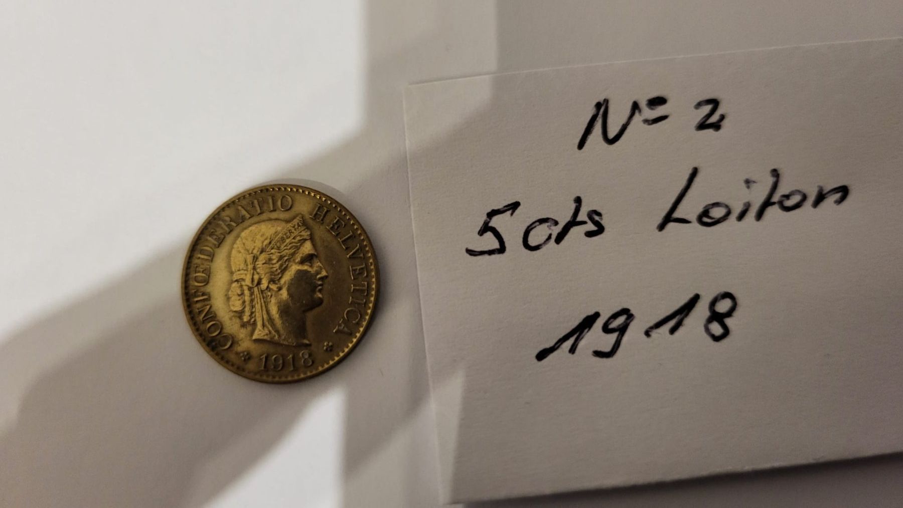 Tutti le monete: Pièce de 5 cts  Laiton 1918 – Usato da Chamoson venduto da Mauritius1