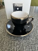 Terra Keramik Espressotasse schwarz/silber - Neu!