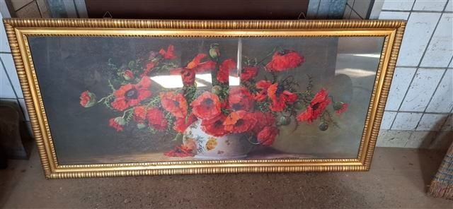 Poster & Bilder: Blumen-Bild mit Goldrahmen, 127 x 60cm, – Gebraucht aus Oberrohrdorf von Heinzwu