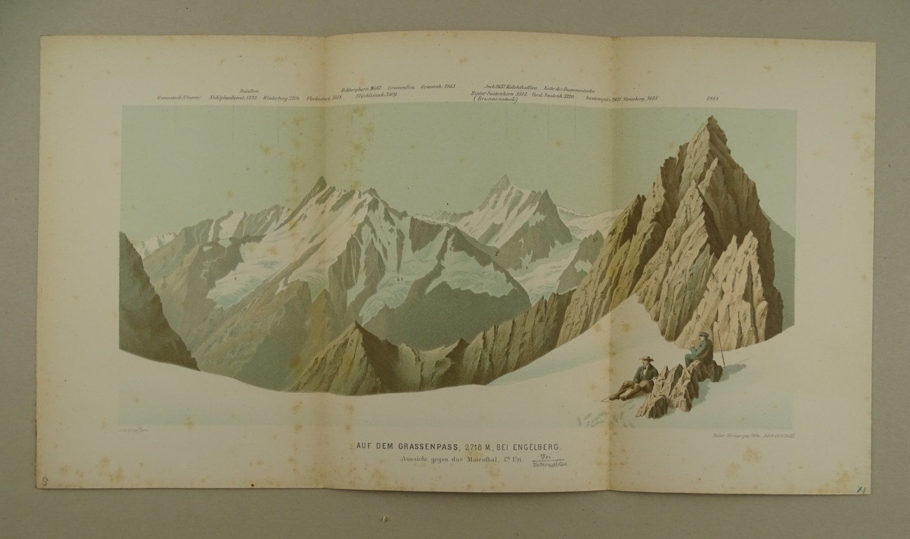 Stiche: PANORAMA, AUF DEM GRASSENPASS BEI ENGELBERG, 1875 – Gebraucht aus Grüningen von Kartensammler