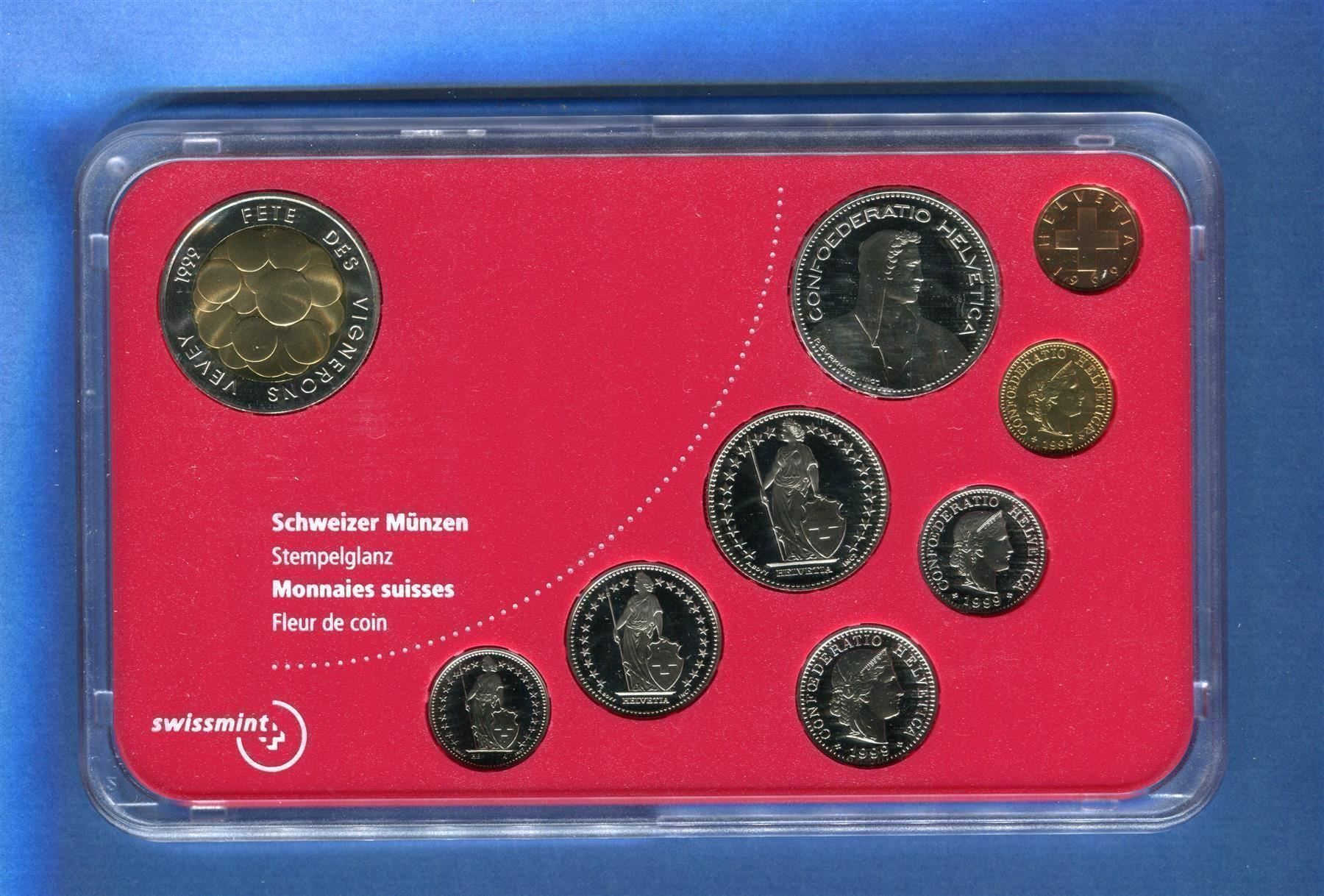 Alle Münzen: (594) Münzsatz 1999 Stgl im Schutzkarton – Gebraucht aus Rüthi (Rheintal) von erdnuessli1 1
