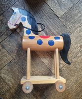 Cheval à roulettes ancien en bois,jouet enfant, trauffer