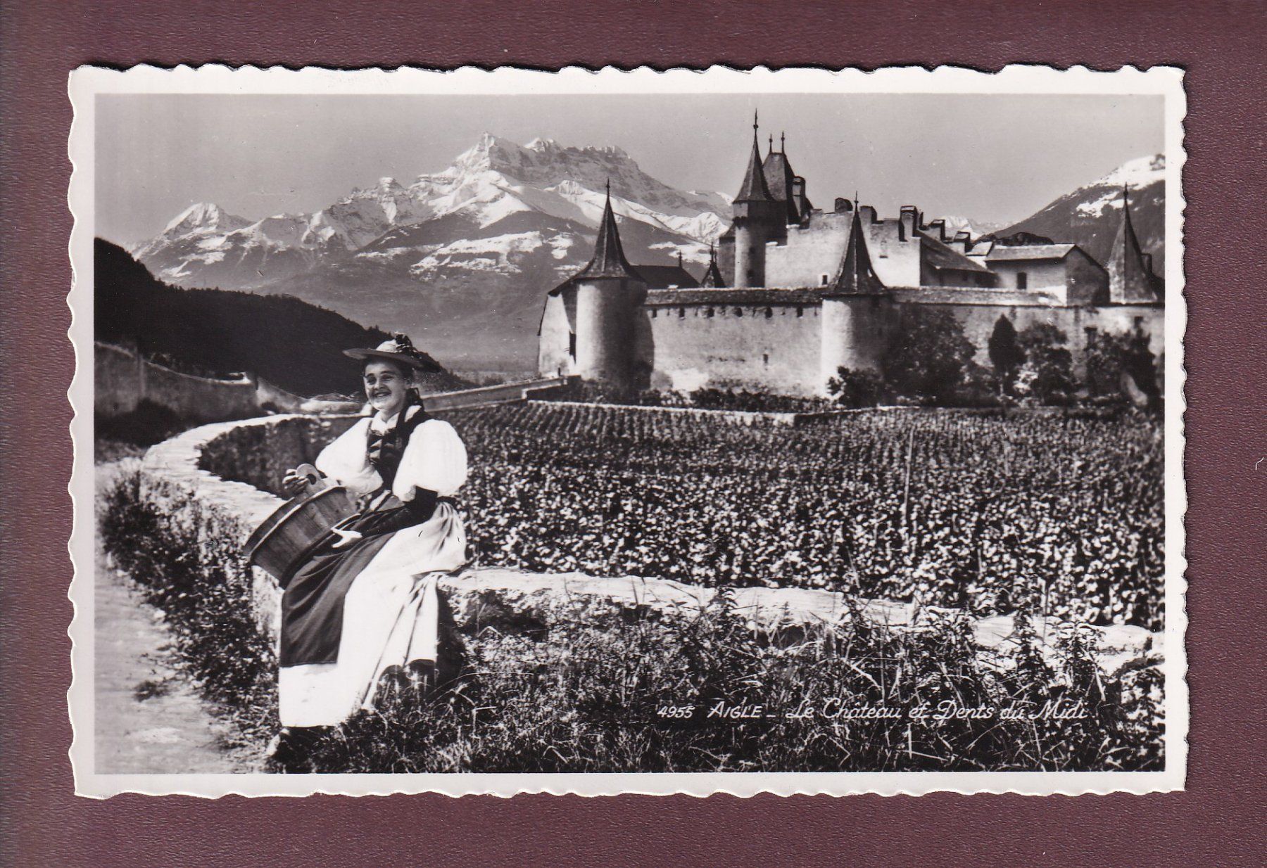 Ansichtskarten: AIGLE - Château - Vaudoise - 1957 – Gebraucht aus Pully von nicecards