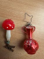Alter Weihnachts-Schmuck. Fliegenpilz, Pfeife und Krug