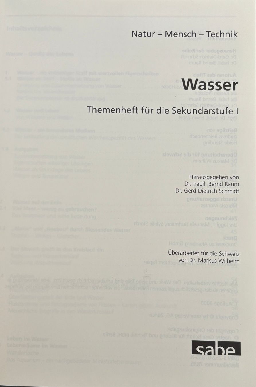 Libri: Natur-Mensch-Technik - Wasser – Nuovo (secondo la descrizione) da Sarnen venduto da Livres 1