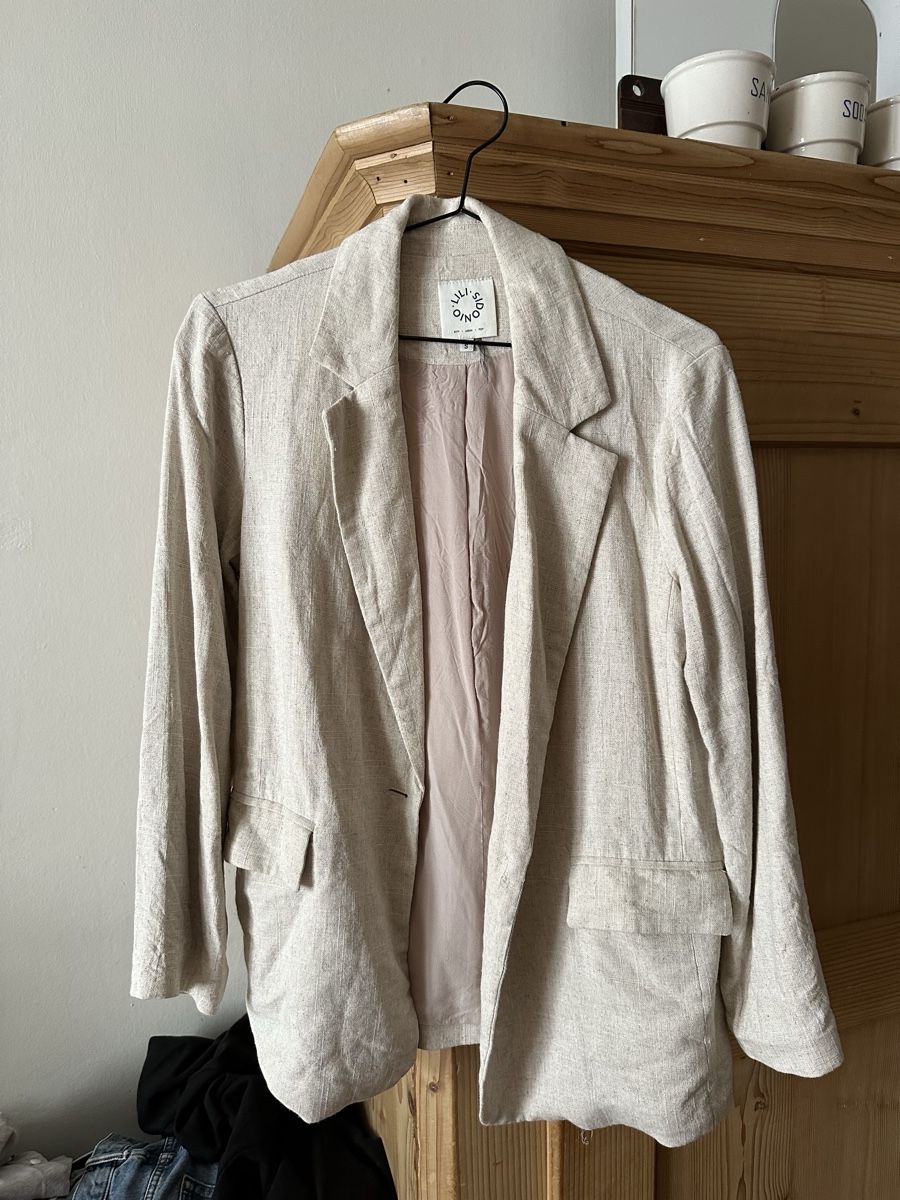 Jacken: Lili Sido Leinen Blazer, Beige, Grösse S – Neu (gemäss Beschreibung) aus Luzern von nisssa