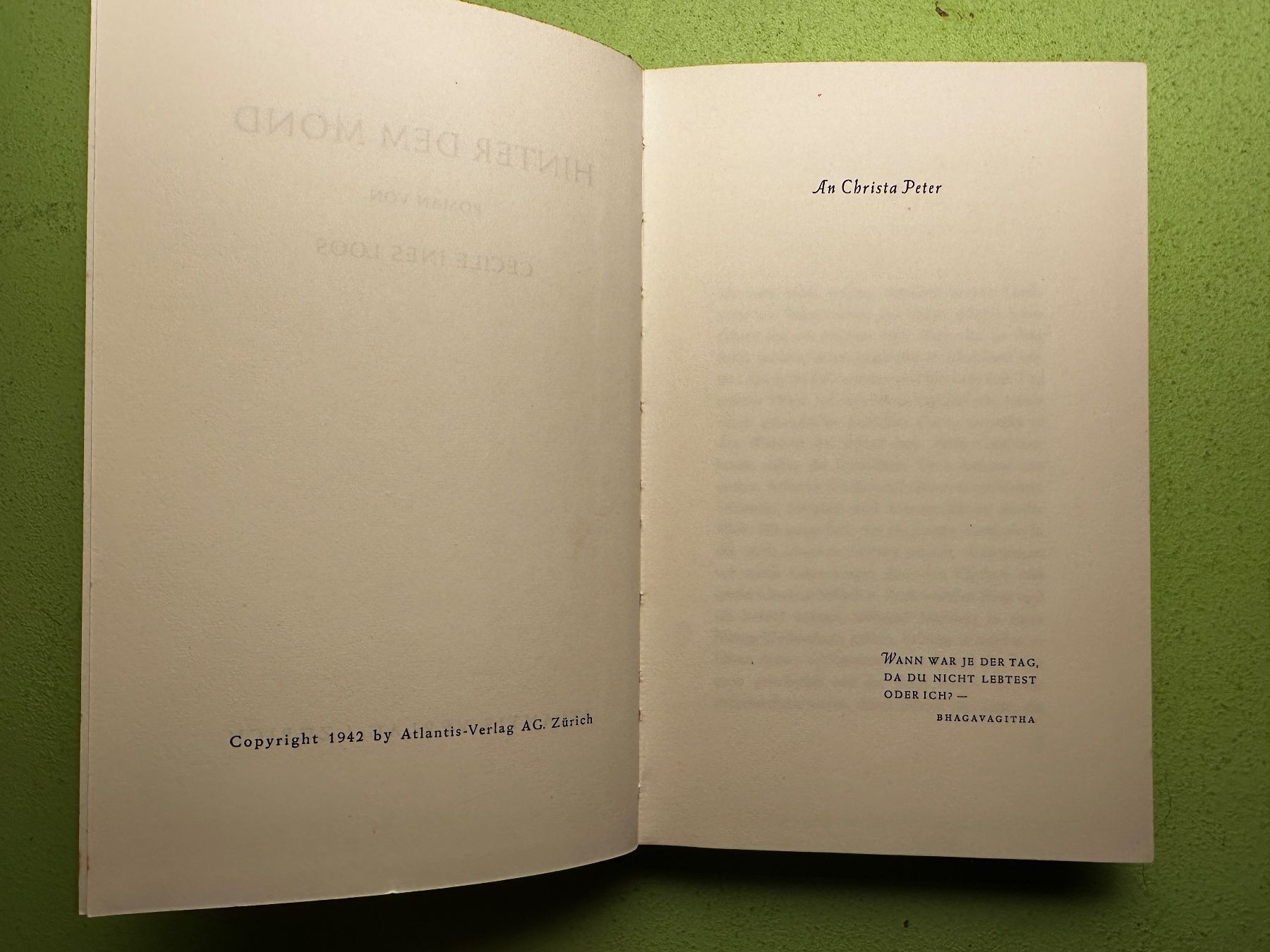 Libri: Cécile Ines Loos: Hinter dem Mond – Usato da Zürich venduto da allp 3