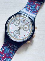 Armbanduhr Swatch Chronograph mit Paisley-Muster 