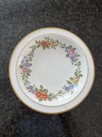 Schale mit Blumenmotiv, handgemalt mit Goldrand 19cm