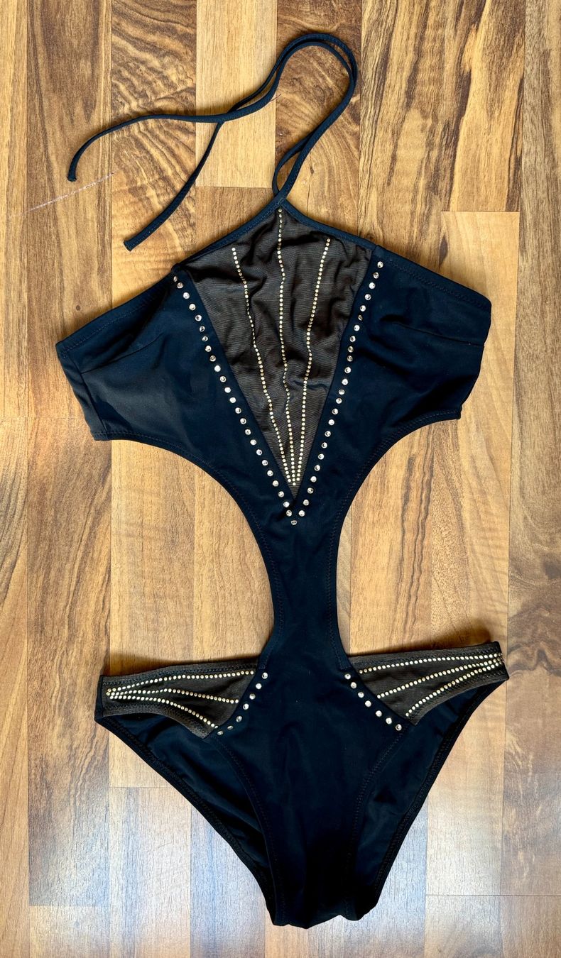 Costumi da bagno & Bikini: Schwarzer Sommer Badeanzug mit Strass - Grösse  S! – Usato da Basel venduto da Friend68 2