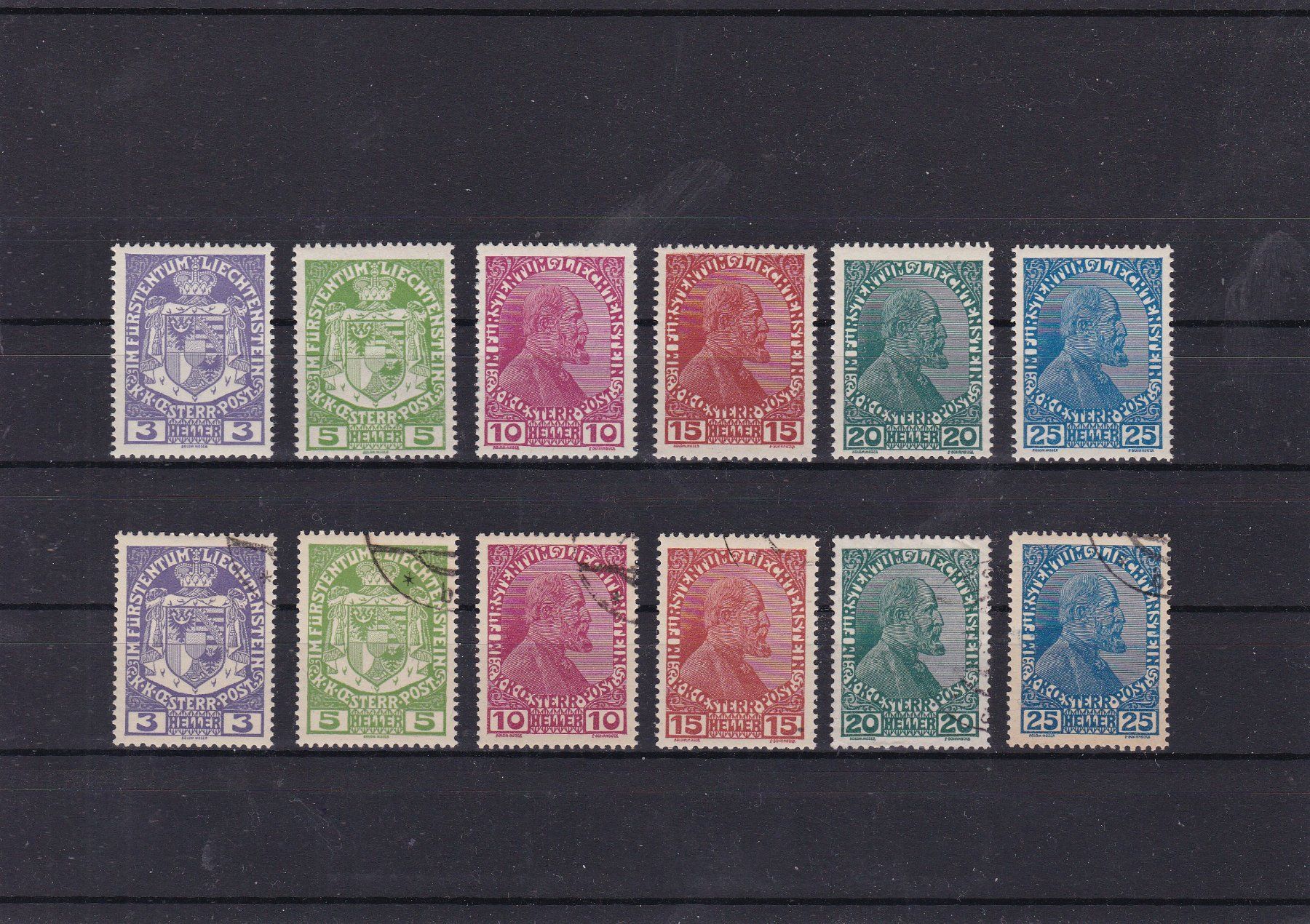 Alle Briefmarken: FL Liechtenstein 1917/18 – Gebraucht aus Gretzenbach von Sikim