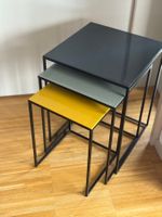 Maisons du Monde Satztische 3er-Set Metall schwarz, bunt
