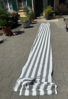 Sonnensegel Streifen Grau-Weiss, 6x8m
