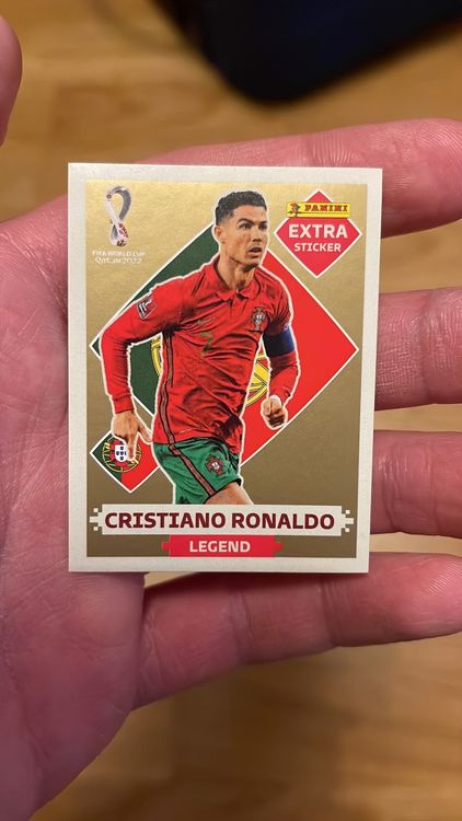 Cristiano Ronaldo Legend GOLD Panini Extra Sticker Qatar 22 (Neu und ...