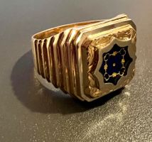 Gold-Ring 18 K mit Emaille