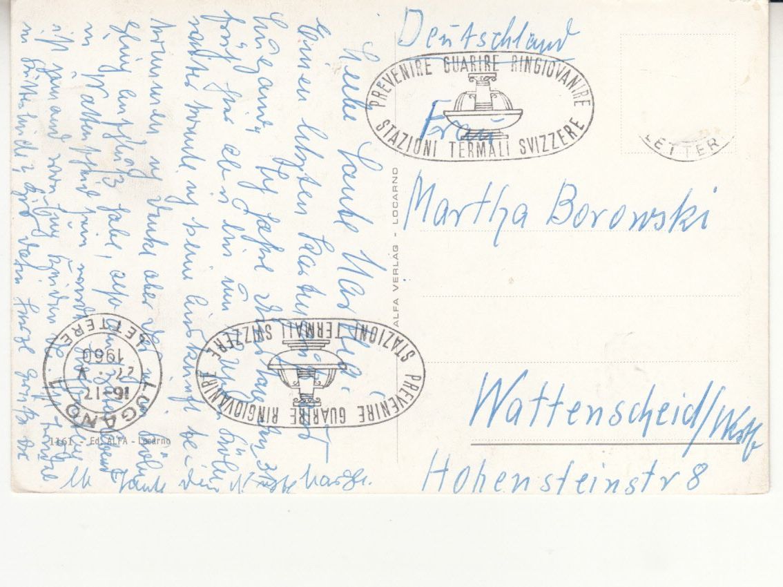 Ansichtskarten: Lugano 1960 – Gebraucht aus Bürglen TG von StampGraf 1