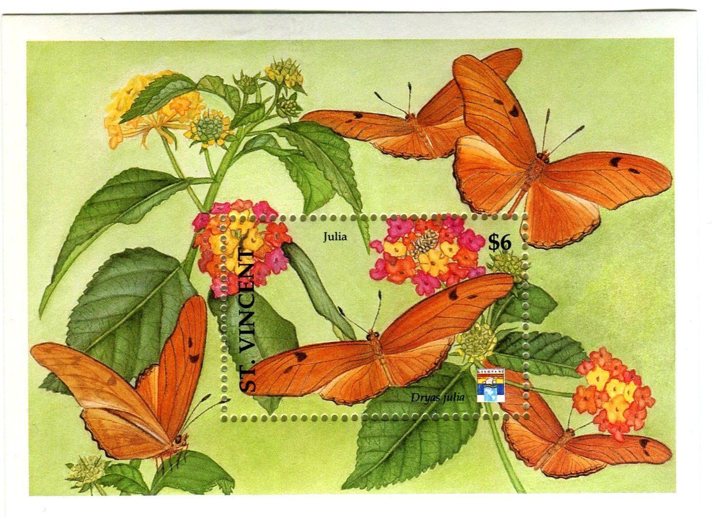 Tous les timbres: Block "Schmetterlinge". St. Vincent. – Neuf avec emballage d'origine à Basel par Butsch5