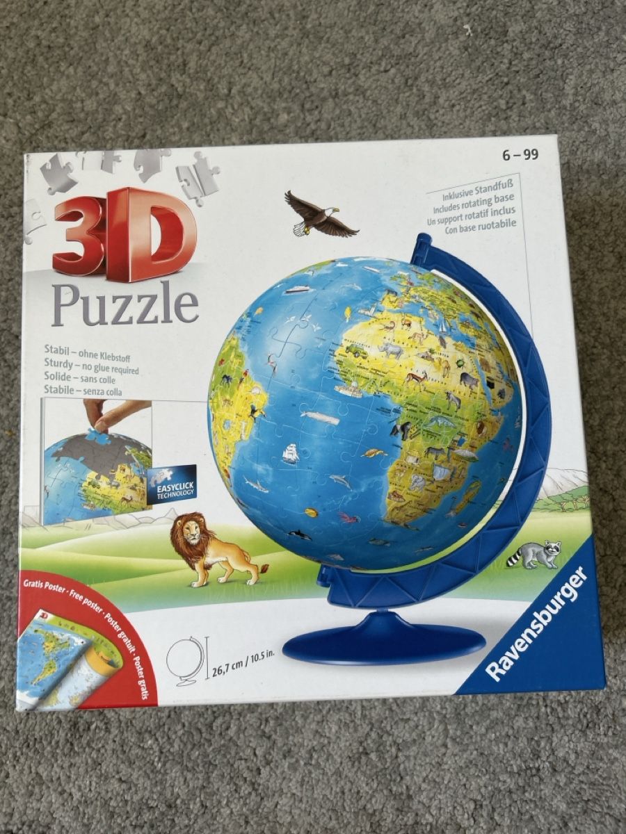 Ravensburger Puzzle: Ravensburger 3D Puzzle Globe - 180 Pieces - Complete! – Nuovo e nell'imballaggio originale da Herrliberg venduto da S.Renner